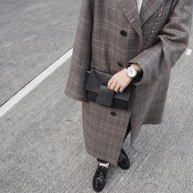 AURALEE 17aw DOUBLE FACE CHECK LONG COATメンズ