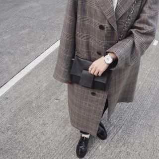AURALEE 17AW DOUBLE FACE CHECK LONG COAT | angeloawards.com