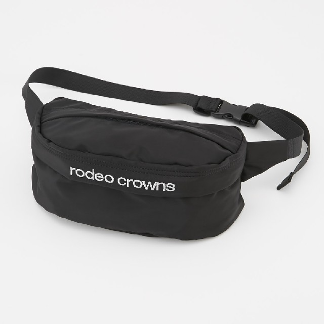 RODEO CROWNS(ロデオクラウンズ)の新品ブラック カラーウエストポーチ RODEO CROWNSロゴ、バッチリ♪ レディースのバッグ(ボディバッグ/ウエストポーチ)の商品写真