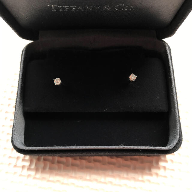 Tiffany & Co. - ティファニー1粒ダイヤピアス プラチナ