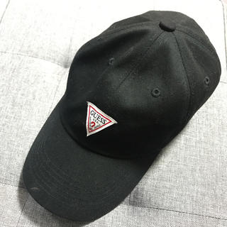 ゲス(GUESS)のGUESS キャップ 黒 freeサイズ(キャップ)