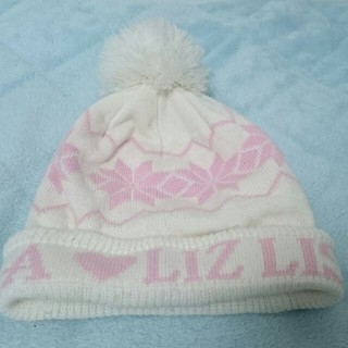 リズリサ(LIZ LISA)の【専用】RIZURISA リズリサ ニット帽 ホワイト ピンク(ニット帽/ビーニー)