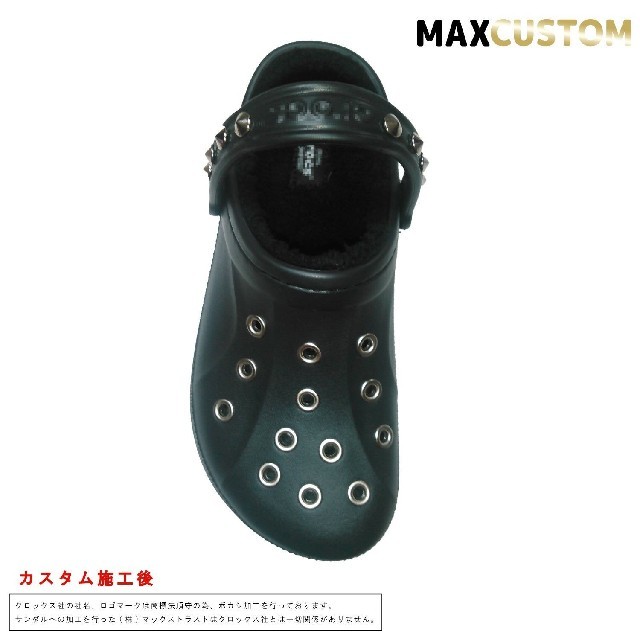 クロックス crocs パンク カスタム 黒 ボア付 サイズ22～27cm 新品 3