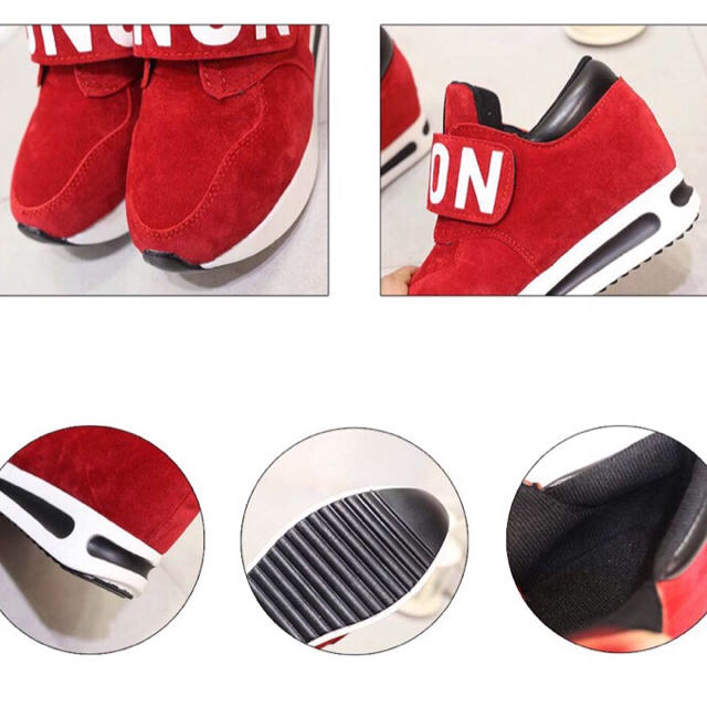厚底 スニーカー 韓国 マジックテープ 疲れない 美脚 ランニングシューズ レディースの靴/シューズ(スニーカー)の商品写真