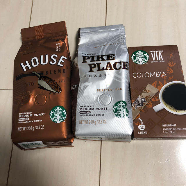 Starbucks Coffee(スターバックスコーヒー)のスタバ コーヒー豆３種 食品/飲料/酒の飲料(コーヒー)の商品写真