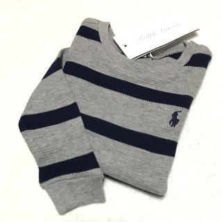 ラルフローレン(Ralph Lauren)の新品✨G ワッフル ロングスリーブ プルオーバー  12M/80(シャツ/カットソー)