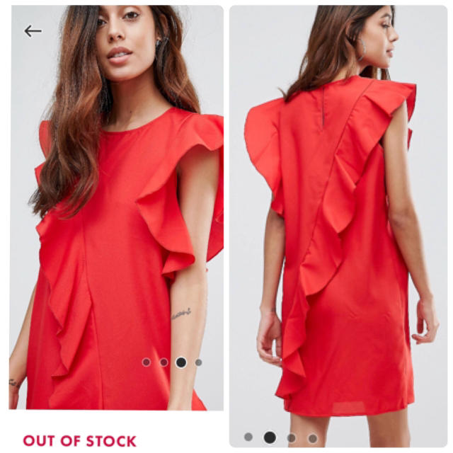 asos(エイソス)のasosサイト購入赤ドレス レディースのフォーマル/ドレス(ミニドレス)の商品写真