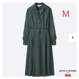 ユニクロ(UNIQLO)のユニクロ イネス・ド・ラ・フレサンジュ レーヨンワンピース M／ダークグリーン(ロングワンピース/マキシワンピース)