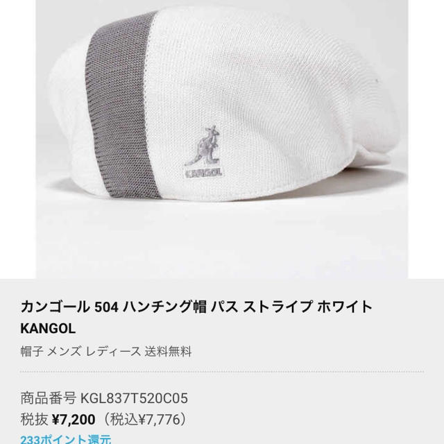 KANGOL(カンゴール)のカンゴール 504 ハンチング パス ストライプ メンズの帽子(ハンチング/ベレー帽)の商品写真