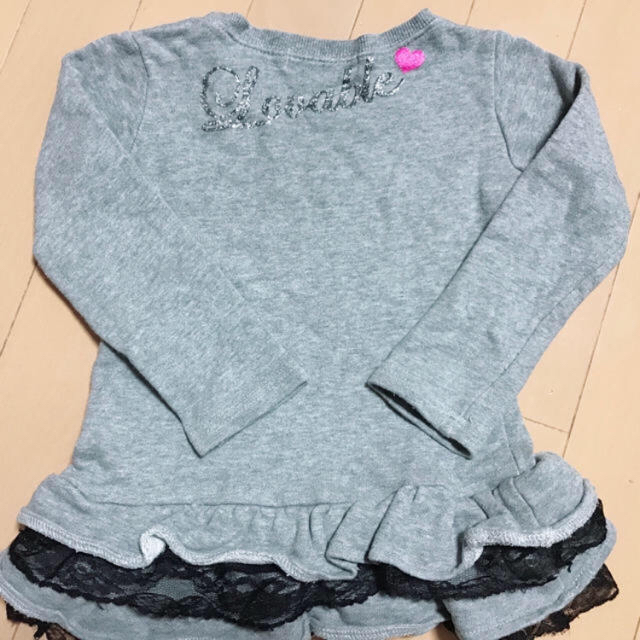 cheer girl 110cm 裾フリル トレーナー キッズ/ベビー/マタニティのキッズ服女の子用(90cm~)(Tシャツ/カットソー)の商品写真