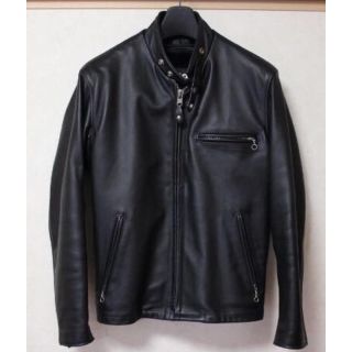 ショット(schott)の超美品 schott ショット 牛革レザーライダースジャケット 黒 641 38(ライダースジャケット)