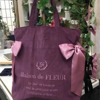 メゾンドフルール(Maison de FLEUR)のMaison de FLEUR コーデュロイダブルリボントートバッグ(トートバッグ)