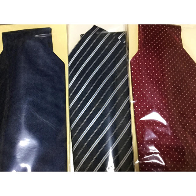 MUJI (無印良品)(ムジルシリョウヒン)のMUJI 無印良品 紳士 ネクタイ 3本  撥水加工  シルク100％  Tie メンズのファッション小物(ネクタイ)の商品写真