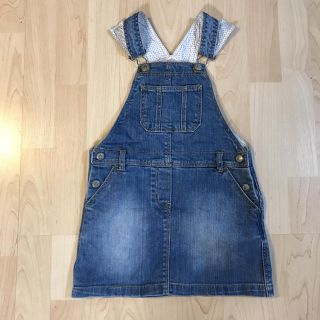 プチバトー(PETIT BATEAU)のプチバトー デニムジャンパースカート 4ans/102㎝(ワンピース)