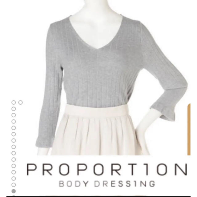 PROPORTION BODY DRESSING(プロポーションボディドレッシング)のまいん様専用 プロポーションボディドレッシング バックディディールニット グレー レディースのトップス(ニット/セーター)の商品写真