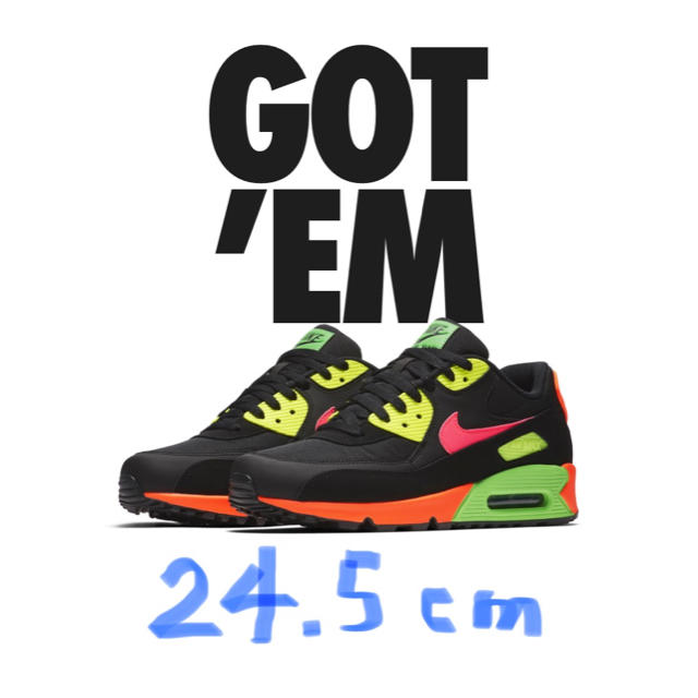 NIKE AIR MAX90 ネオン 24.5cm