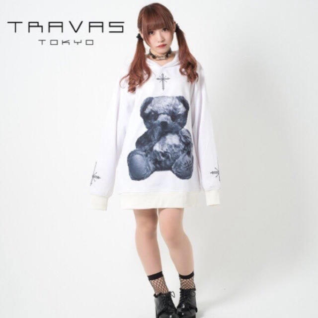 かわいい❣️TRAVAS TOKYO トラバストーキョー くま パーカー ホワイト-