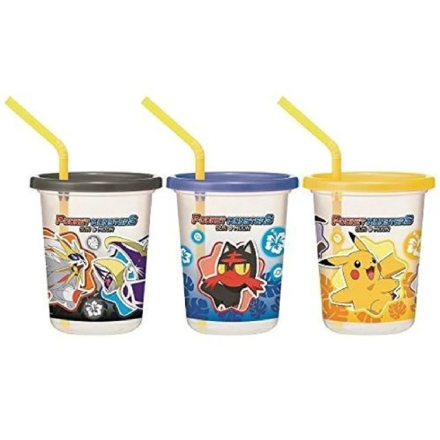 ポケモン(ポケモン)の新品 ポケモン サンムーン ストロー付タンブラー320ml コップ 3個セット インテリア/住まい/日用品のキッチン/食器(タンブラー)の商品写真