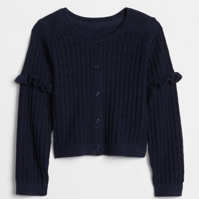 babyGAP(ベビーギャップ)の【定価半額】babygap☆新品☆80☆ポインカーディガン（ネイビー） キッズ/ベビー/マタニティのベビー服(~85cm)(カーディガン/ボレロ)の商品写真