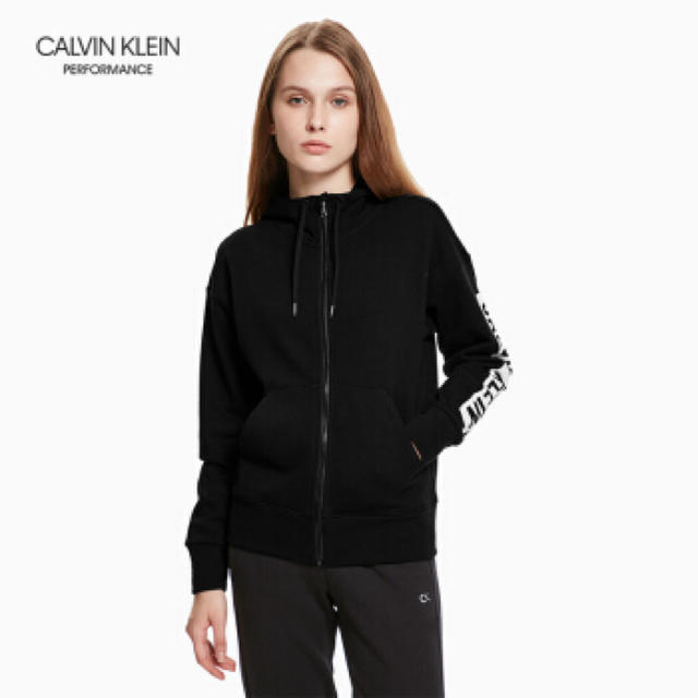 CALVIN KLEIN ジップ パーカー レディース ロゴ スウェット