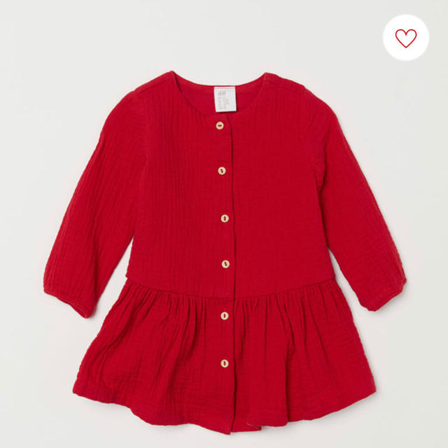 H&M(エイチアンドエム)のH&M ワンピース 70 赤 キッズ/ベビー/マタニティのベビー服(~85cm)(ワンピース)の商品写真