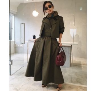 アメリヴィンテージ(Ameri VINTAGE)のameri vintage 3WAY LADY TRENCH COAT カーキ(トレンチコート)