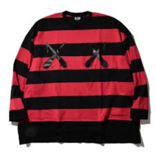 フィアオブゴッド(FEAR OF GOD)のdlsm PRAY EYE BORDER OVER SIZE TEE / RED(Tシャツ/カットソー(七分/長袖))