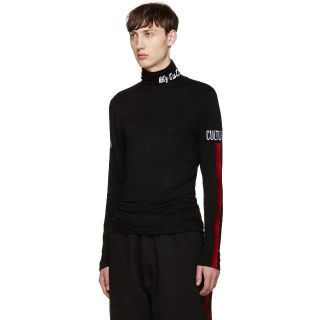 リックオウエンス(Rick Owens)の美品KTZkokontozaiバイカラーテーピング極細タートルネックシャツＸＳ(Tシャツ/カットソー(七分/長袖))