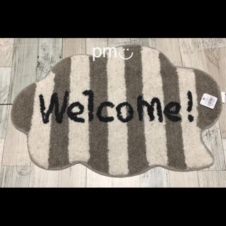 新品未使用 welcome ストライプ マット(玄関マット)