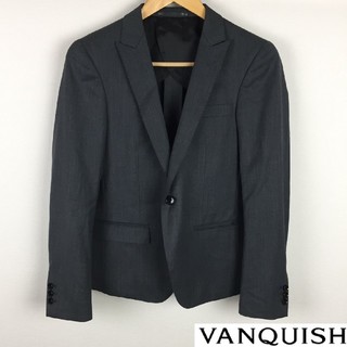 ヴァンキッシュ(VANQUISH)の美品 VANQUISH ヴァンキッシュ テーラードジャケット グレー サイズ46(テーラードジャケット)