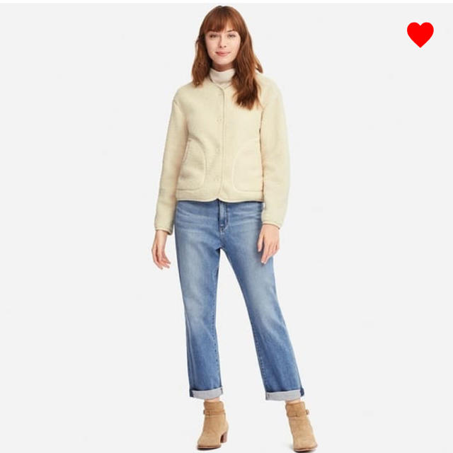 UNIQLO(ユニクロ)の新品未使用 タグ付き フリースノーカラージャケット レディースのジャケット/アウター(ブルゾン)の商品写真