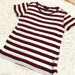 フォーエバートゥエンティーワン(FOREVER 21)のえんじ色 ボーダーシャツ(Tシャツ(長袖/七分))