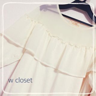 ダブルクローゼット(w closet)のダブクロ 美品チェックフリルブラウス(シャツ/ブラウス(長袖/七分))