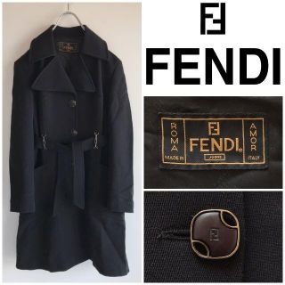 フェンディ(FENDI)のイタリア製 FENDI JEANS ベルテッドコート 38 ブラック(その他)