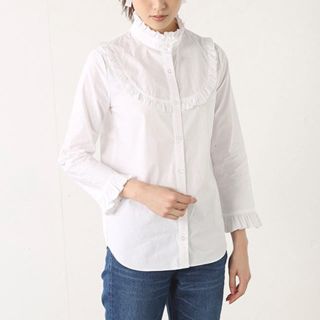 アズールバイマウジー(AZUL by moussy)のAZUL by moussy ▷ フリルハイネック 長袖シャツ(シャツ/ブラウス(長袖/七分))