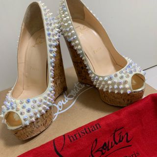 クリスチャンルブタン(Christian Louboutin)のお値段交渉ok！クリスチャン ルブタン・オーロラスパイク・ヒール◎美品◎34.5(ハイヒール/パンプス)