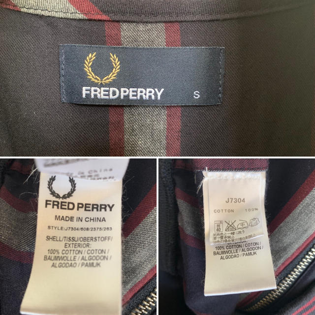 FRED PERRY(フレッドペリー)のfred perry フレッドペリー  ジャケット ストライプ サイズS メンズのジャケット/アウター(ブルゾン)の商品写真