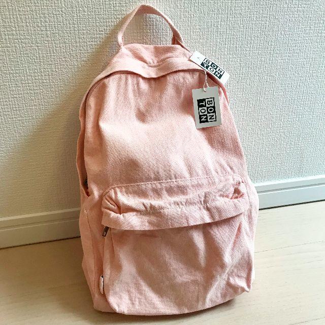 値下げ↓BONTON新品＊ボントンピンクコットンリュックバッグ子供キッズ