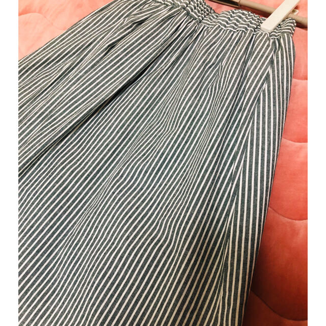 THE EMPORIUM(ジエンポリアム)の値下げ 緑 ストライプ ロングスカート レディースのスカート(ロングスカート)の商品写真