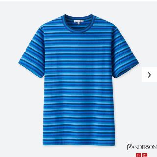 ユニクロ(UNIQLO)の新品未使用 JWアンダーソン ユニクロ ボーダー Ｔシャツ JW 青ブルー  M(Tシャツ/カットソー(半袖/袖なし))