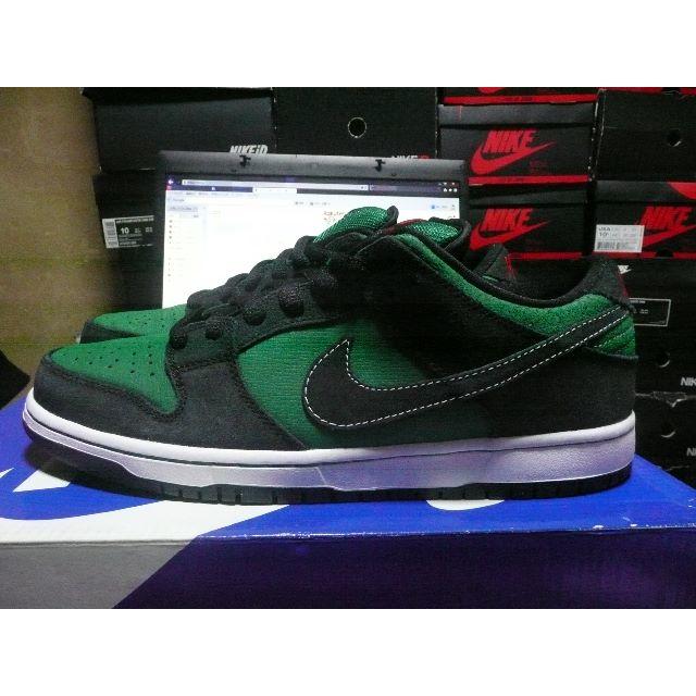 ☆評価見て！即決★NIKE DUNKSB LOW　黒x緑　27.5ｃｍ