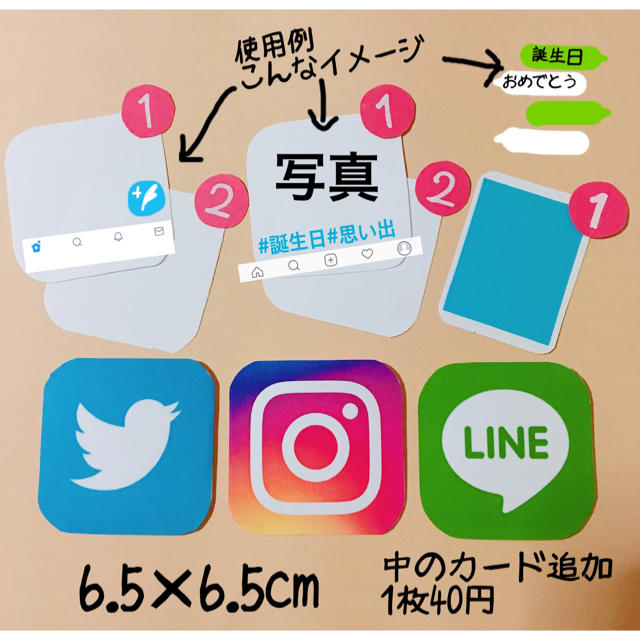 アイコン Twitter Instagram Line 仕掛けアルバムの通販 By はちみつゆず 手作りアルバム ラクマ