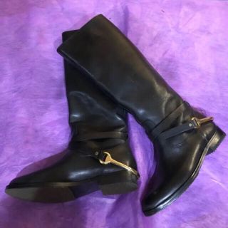 ラルフローレン(Ralph Lauren)のLAUREN ラルフローレン ロングブーツ 23cm．UK4 黒(ブーツ)