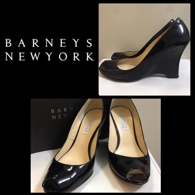 BARNEYS NEW YORK(バーニーズニューヨーク)のバーニーズニューヨーク ブラックパテント  パンプス レディースの靴/シューズ(ハイヒール/パンプス)の商品写真