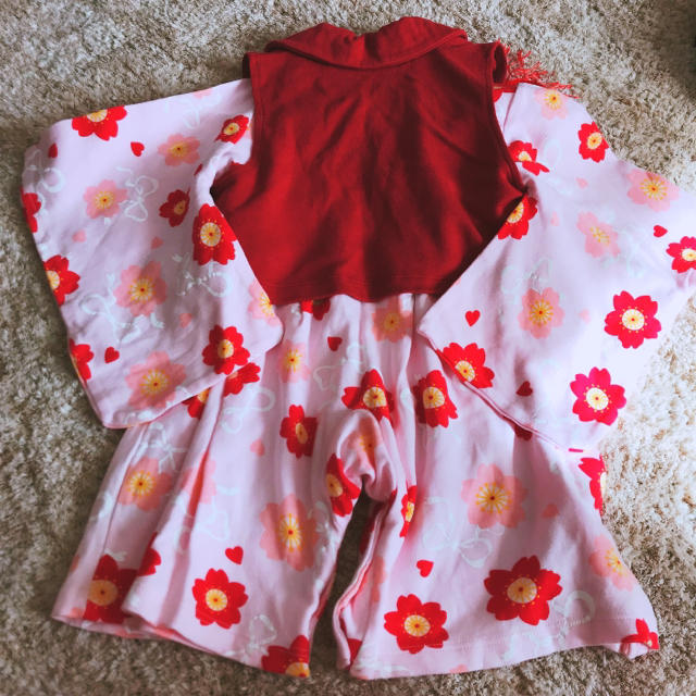 専用 coo chou toi 袴 ロンパース ベスト セット 90 キッズ/ベビー/マタニティのキッズ服女の子用(90cm~)(和服/着物)の商品写真