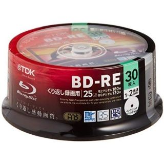 ティーディーケイ(TDK)のTDK 録画用ブルーレイディスク BD-RE 25GB 1-2倍速 30枚

(その他)