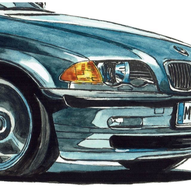 GC-1042 BMW 325 限定版画 直筆サイン額装●作家平右ヱ門 7