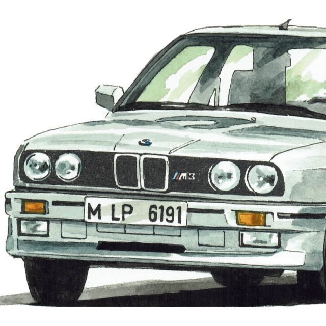 GC-1042 BMW 325 限定版画 直筆サイン額装●作家平右ヱ門美術品/アンティーク