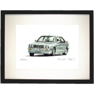 GC-1042 BMW 325 限定版画 直筆サイン額装●作家平右ヱ門美術品/アンティーク