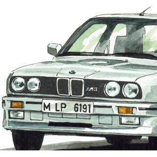 GC-1042 BMW 325 限定版画 直筆サイン額装●作家平右ヱ門美術品/アンティーク